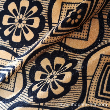 Tissu imprimé africain tricoté en trame 100% polyester